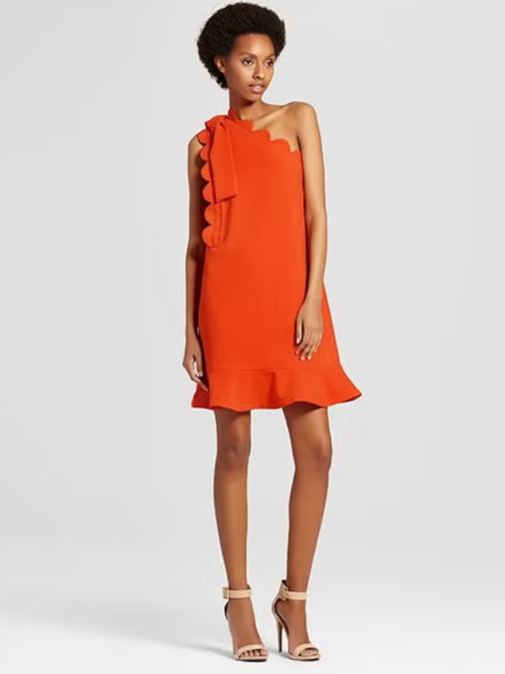 Victoria Beckham for Target One-Shoulder Scalloped Ruffle Dress